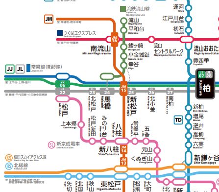 松戸市のJR路線図